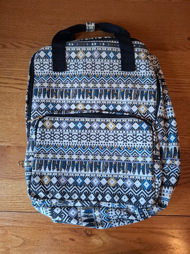 Aztec style canvas rucksack