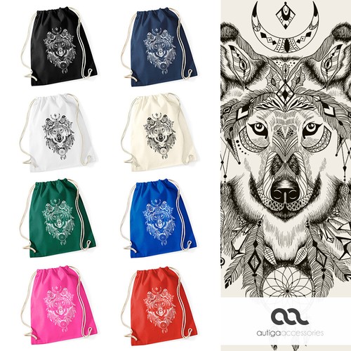 Wolf aztec print - wolf,