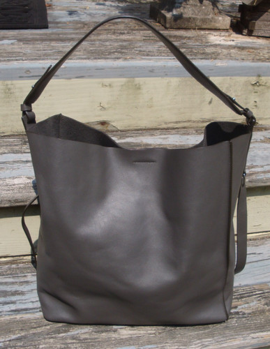 All saints gray leather large - gray,