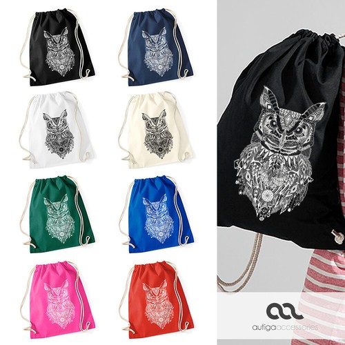 Gym bag owl - owl, pattern