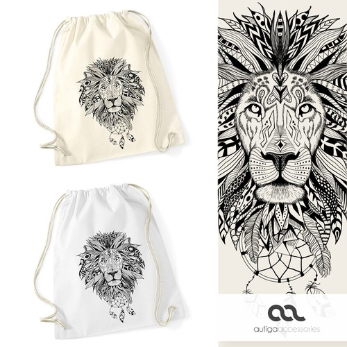 Lion mandala aztec print - mandala,