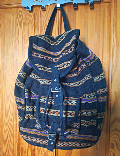 Vintage boho woven backpack - vintage, |